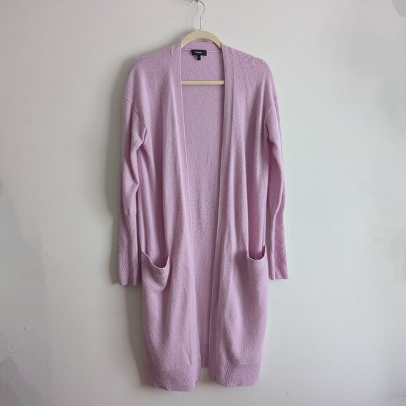Theory Cashmere Long Cardigan in Lilac sz S - Picture 1 of 7